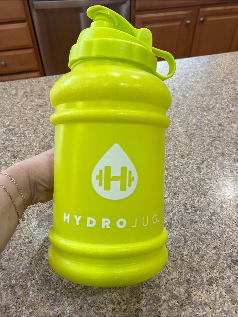HydroJug Neon Yellow Gym Water Bottle